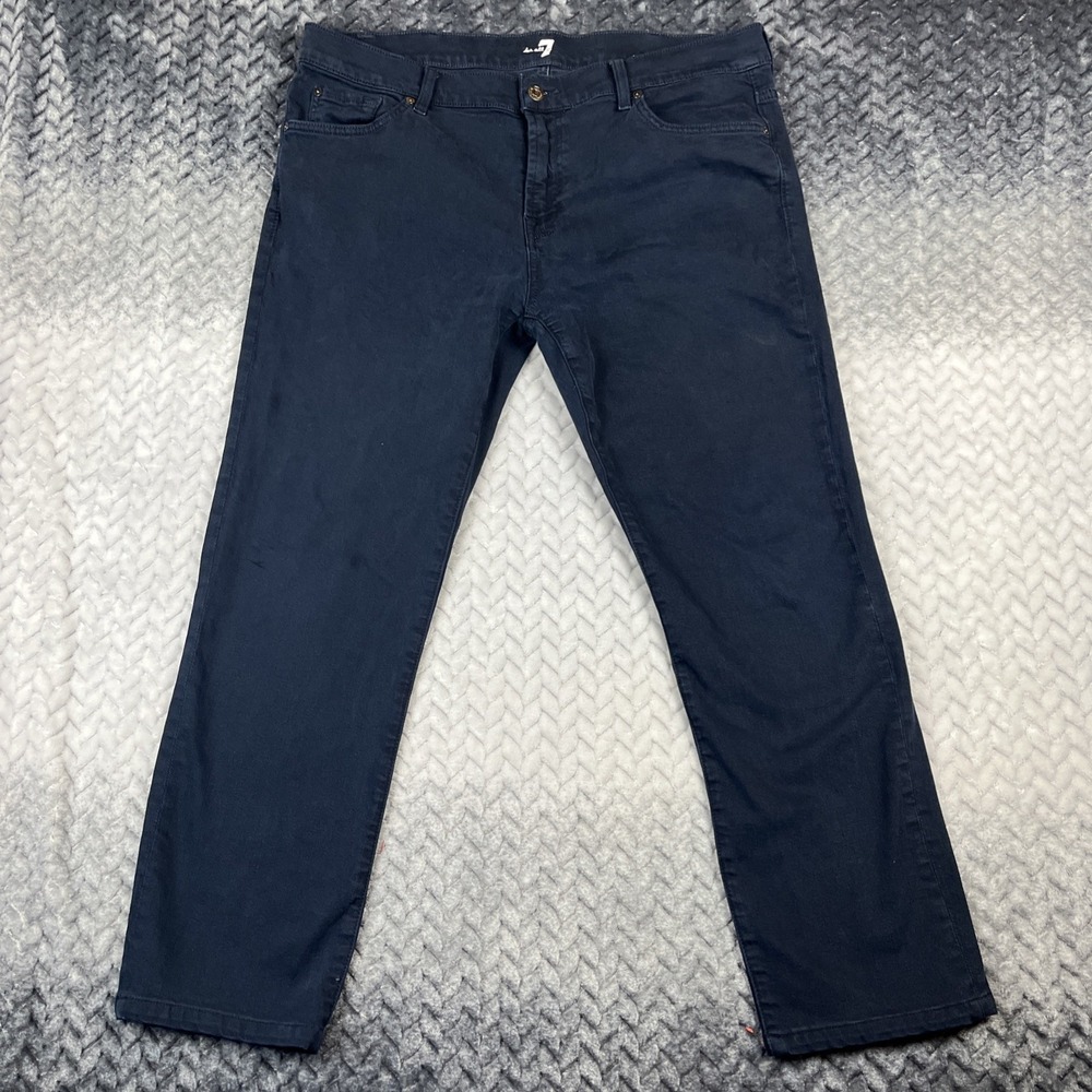 7 For All Mankind Austyn Jeans Mens 38x29 Blue Dark Wash Straight 5 Pocket Pants